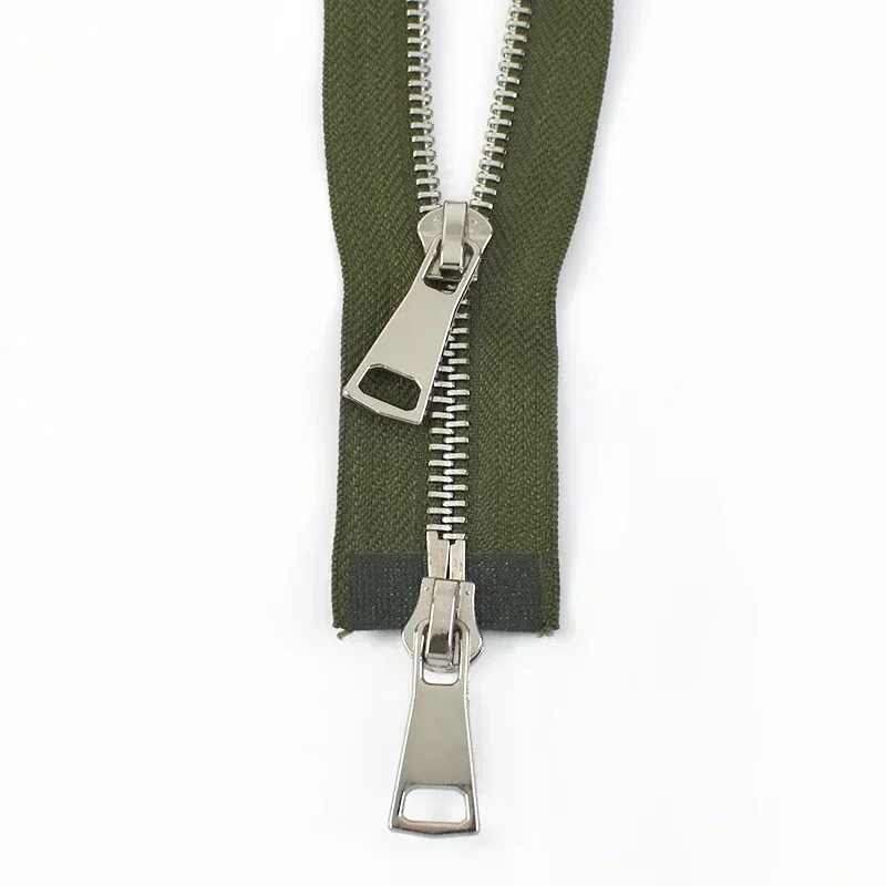 Premium Metal Double-Slider Open-End Zippers for Jackets - Auto Lock Closure, Multiple Lengths Available