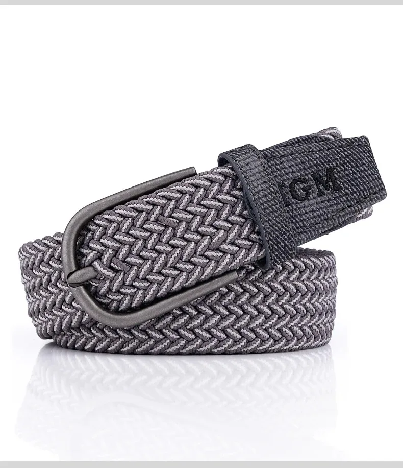 Men Belt Canvas Woven Belt Any-elastic Stretch Belt For Boys Young Versatile Pants Jeans Pin-buttoned Fashion Belt