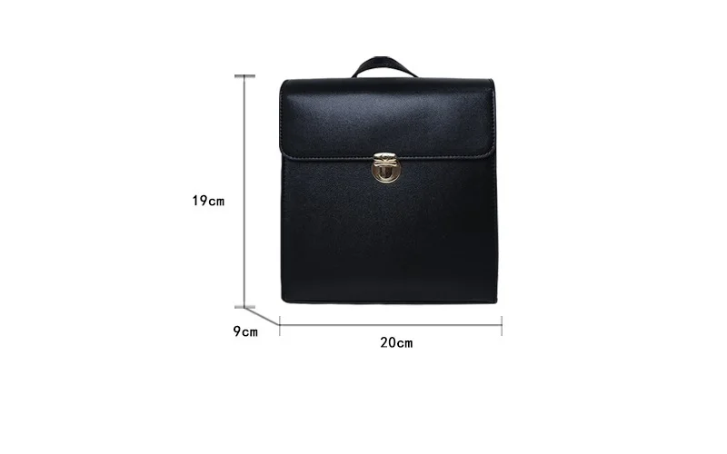 Vintage Women Backpack PU Leather Shoulder Bags for female  black Backpacks for Teenage Girls briefcase bags Daypack bagpack 3