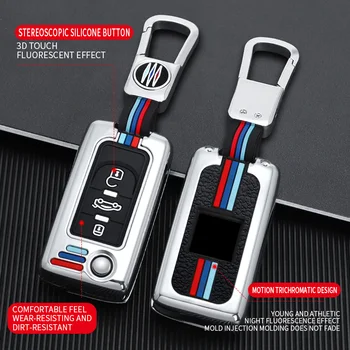 Copertura della cassa chiave dell'automobile della lega per Peugeot 207 307 308 407 607 807 per Citroen C2 C3 C4 C5 C6 accessori portachiavi automatici pieghevoli - Copertura della cassa chiave dell automobile della lega per Peugeot 207 307 308 407 607