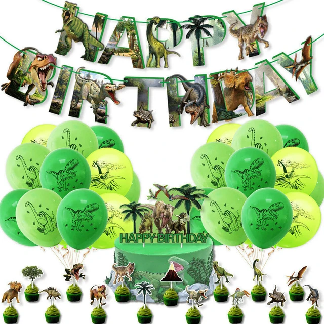 Décorations de fête d'anniversaire dinosaure dans la jungle pour