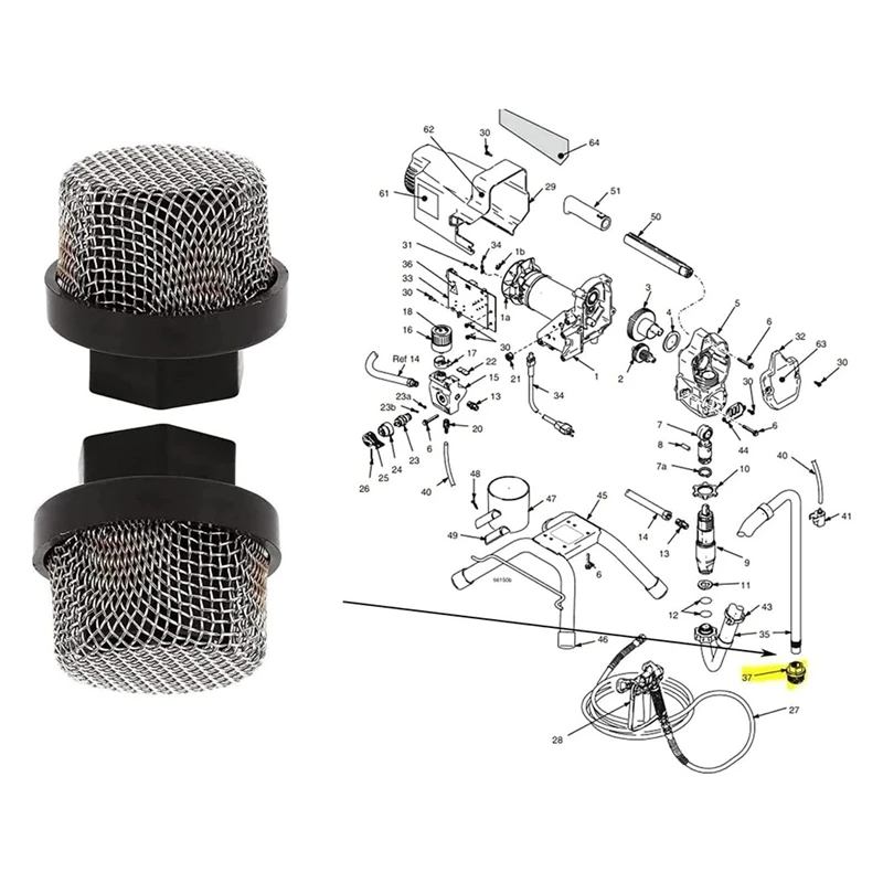 WFF 235014 Prime Spray Valve,246385 246384 287032 Suction Pipe Filter Screen Spray Pump Inner Core Filter Screen
