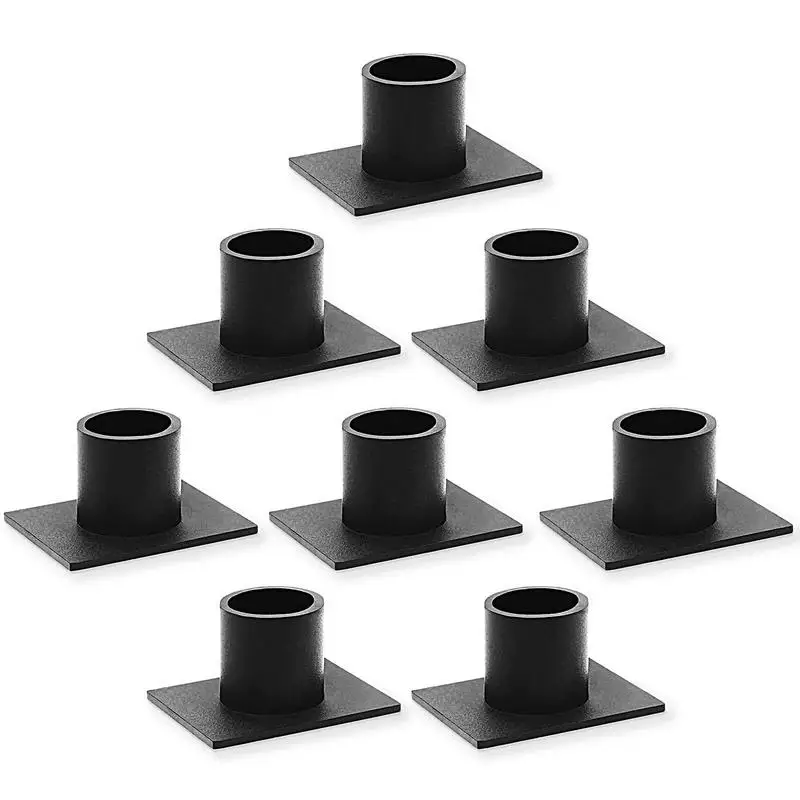 Sziqiqi Portacandele in Metallo Geometrico - Set di 2 Candelabro Moderno in Ferro Nero Candelieri Candelabri Centrotavola Decorativo per Soggiorno Festa Natale Halloween Tavolo da Pranzo
