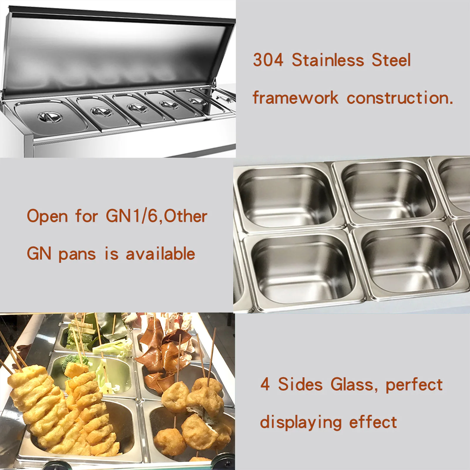 Mvckyi Commercial 47'' Countertop Refrigerated SandwichStainelss Steel Bar Refrigerator Prep Salad Condiment Prep Table Station