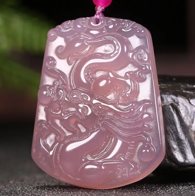 

Подвеска из натурального льда, император, пурпурная пудра, халцедон, дракон, подвеска для мужчин и женщин, Дракон из агата, Нефритовый дракон
