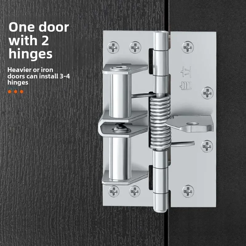 Automatic door closing spring hinge resilient invisible hinge positioning 90 degree right angle anti-theft door stainless steel