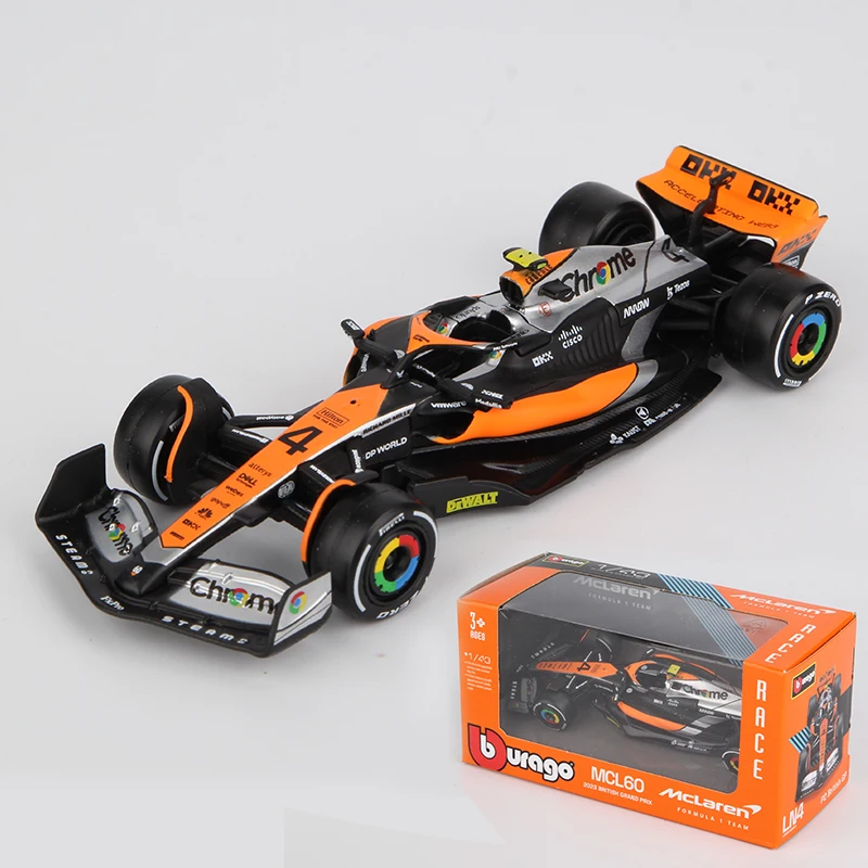 Bburago 1:43 2023 Mclaren F1 MCL60 #4 Lando Norris #81 Oscar Piastri Alloy Car Die Cast Model Formula Racing Toy Collectible