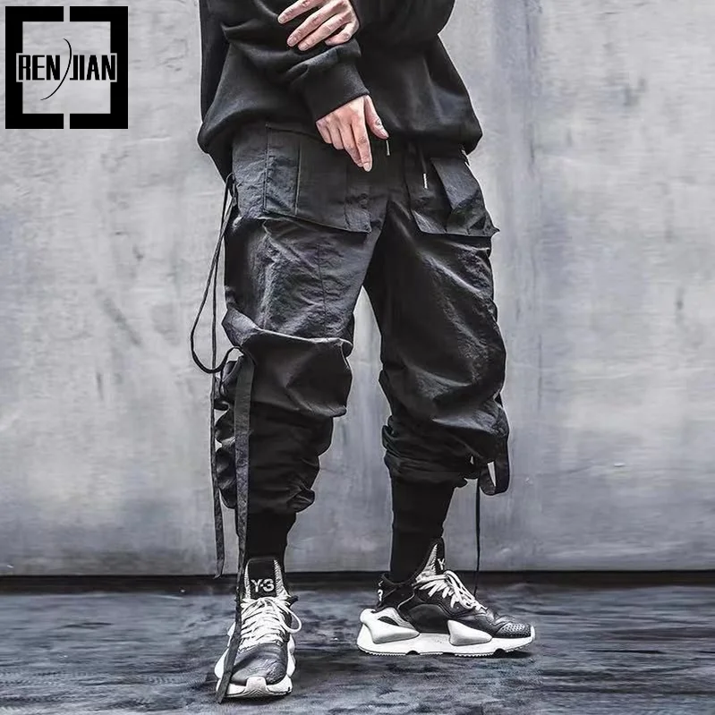 

Модные тренировочные штаны Hi Street Techwear, свободные спортивные штаны в стиле хип-хоп, тактические брюки с несколькими карманами, механические