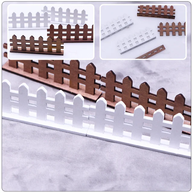 10 Dcs Dollhouse Kerítés Tartós Kis Fa Piket Mini Játékok Miniatűr Mikroközi Kiegészítők Díszítők Dekorációja - Image 6