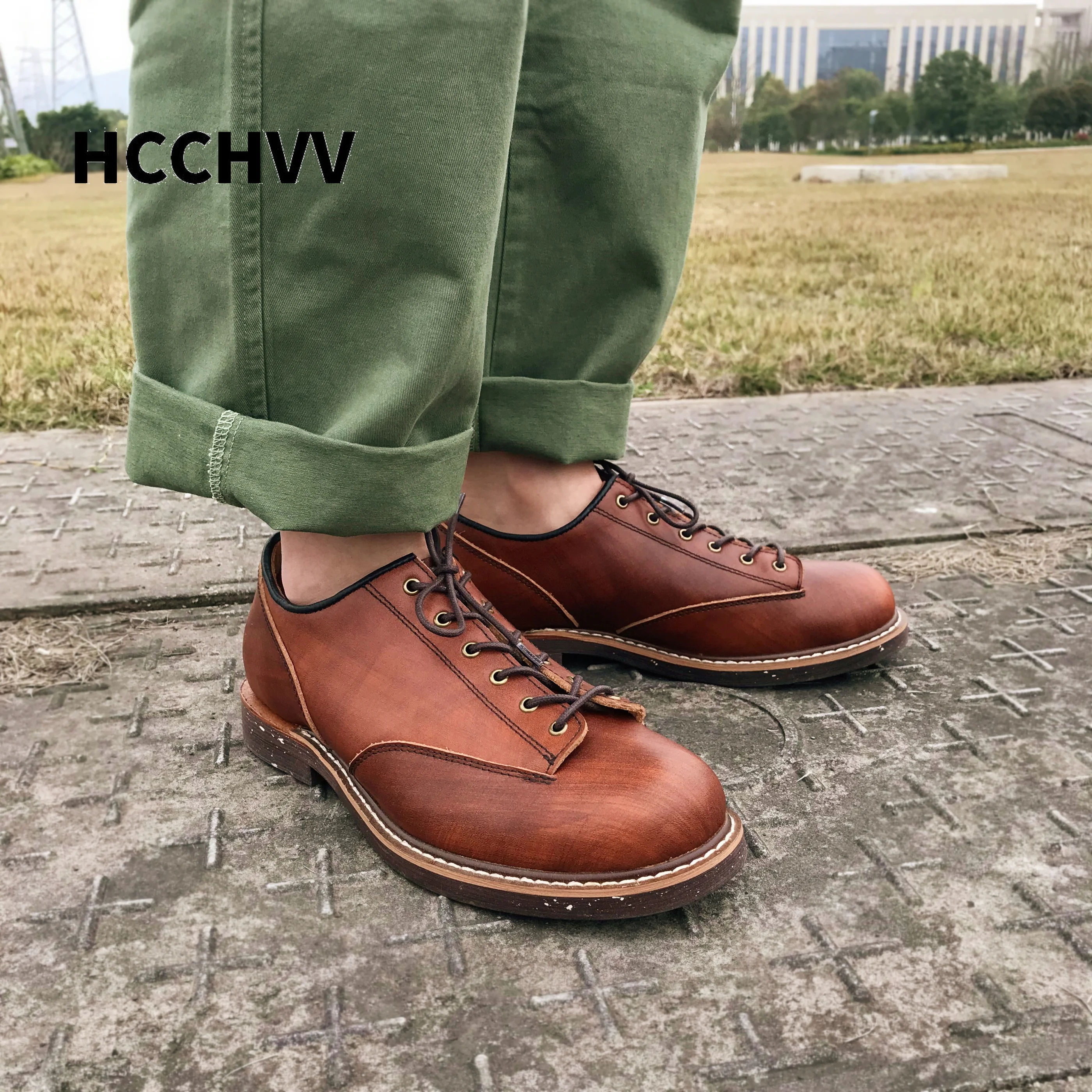 

Мужские рабочие ботинки на коротком лице, мужские ботинки Goodyear ручной работы, мужские мокасины, обувь для парашютного штурмовика