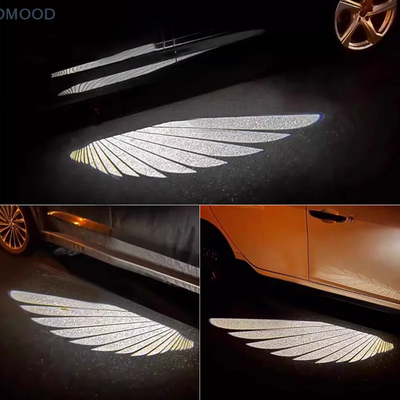 thumbnail image 1 of 1/2 piezas de alas de ángel para coche, luces de ambiente inalámbricas para puerta de coche, lámpara de proyector de sombras, luz LED decorativa, accesorios para coche, 1 of 4