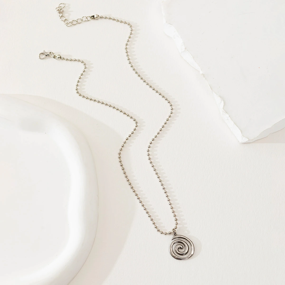 Y2K Style Stainless Swirl Necklace 3
