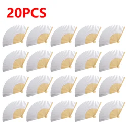 DIY Paper Bamboo Folding Fan Set - 50 Pack for Calligraphy, Painting, and Crafting (20PCS Fan)