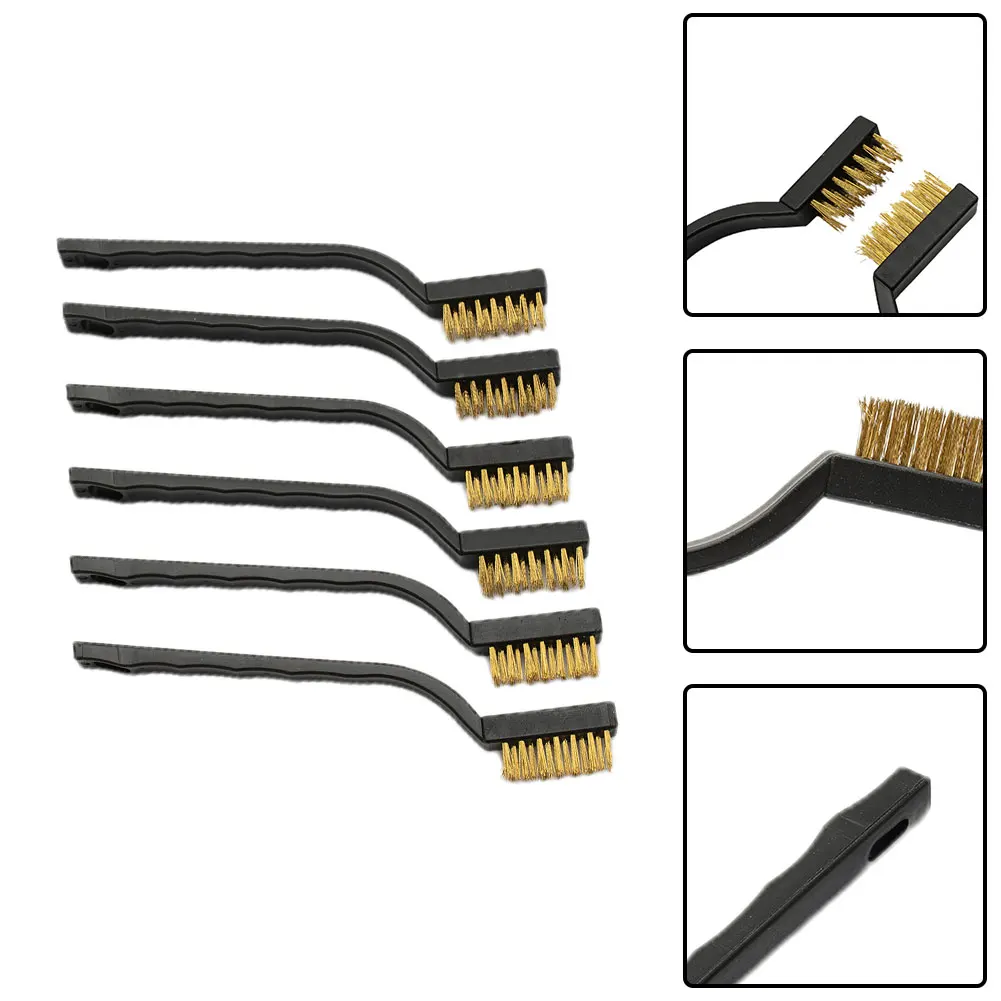 6Pcs Clean Industrial Copper Wire Brush Brass Wire Brush Set For Cleaning Welding Slag And Rust Cleaning Brush Hand Tool 3