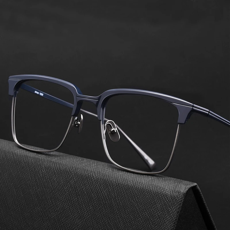 

Fashion Square Frame Glasses Frame for Men Japanese Pure Titanium Business Eyes Star with the Same style women designer eyewear