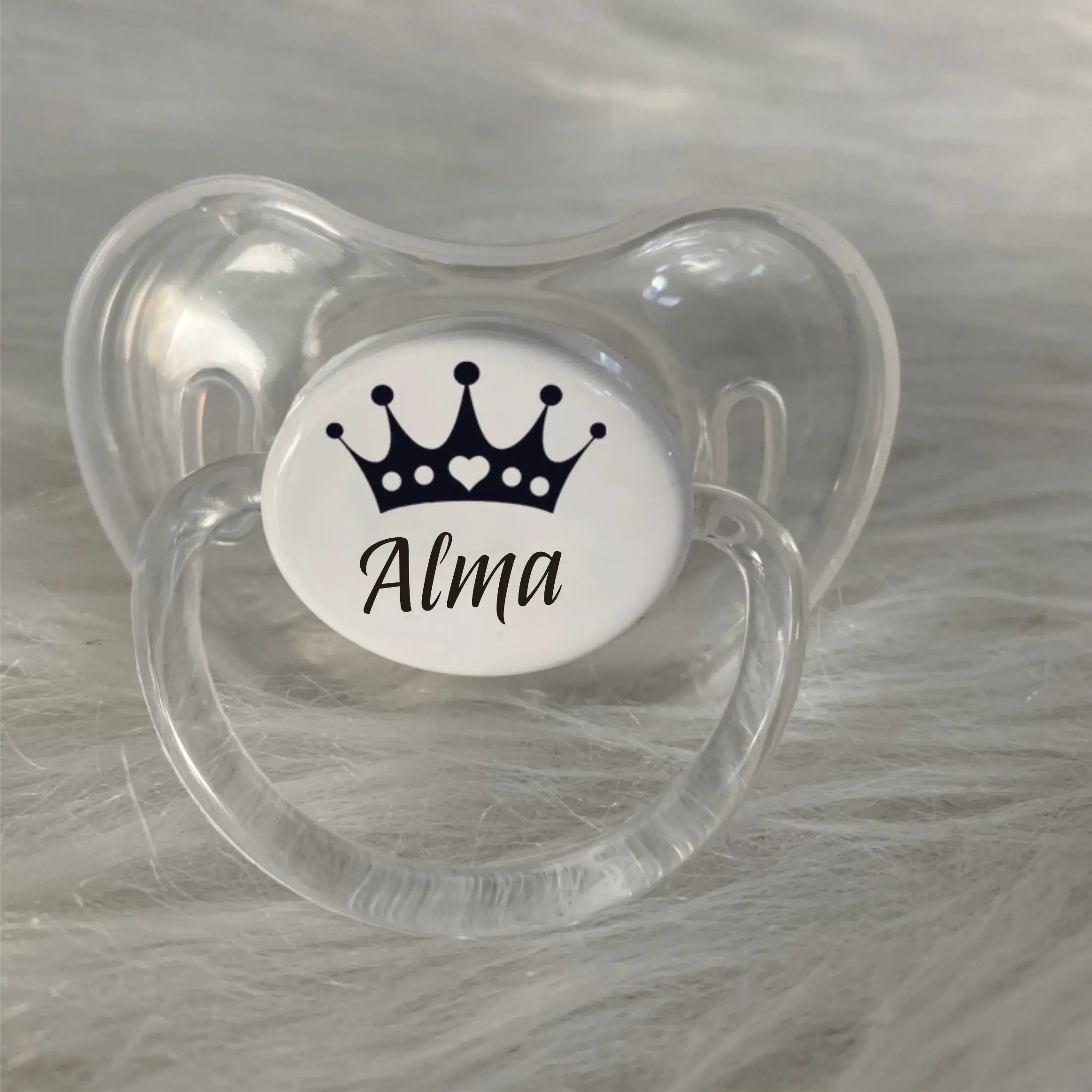 Silicone Pacifier MIYOCAR personalized any name princess transparent Orthodontic pacifier dummy BPA free unique gift for new born baby shower