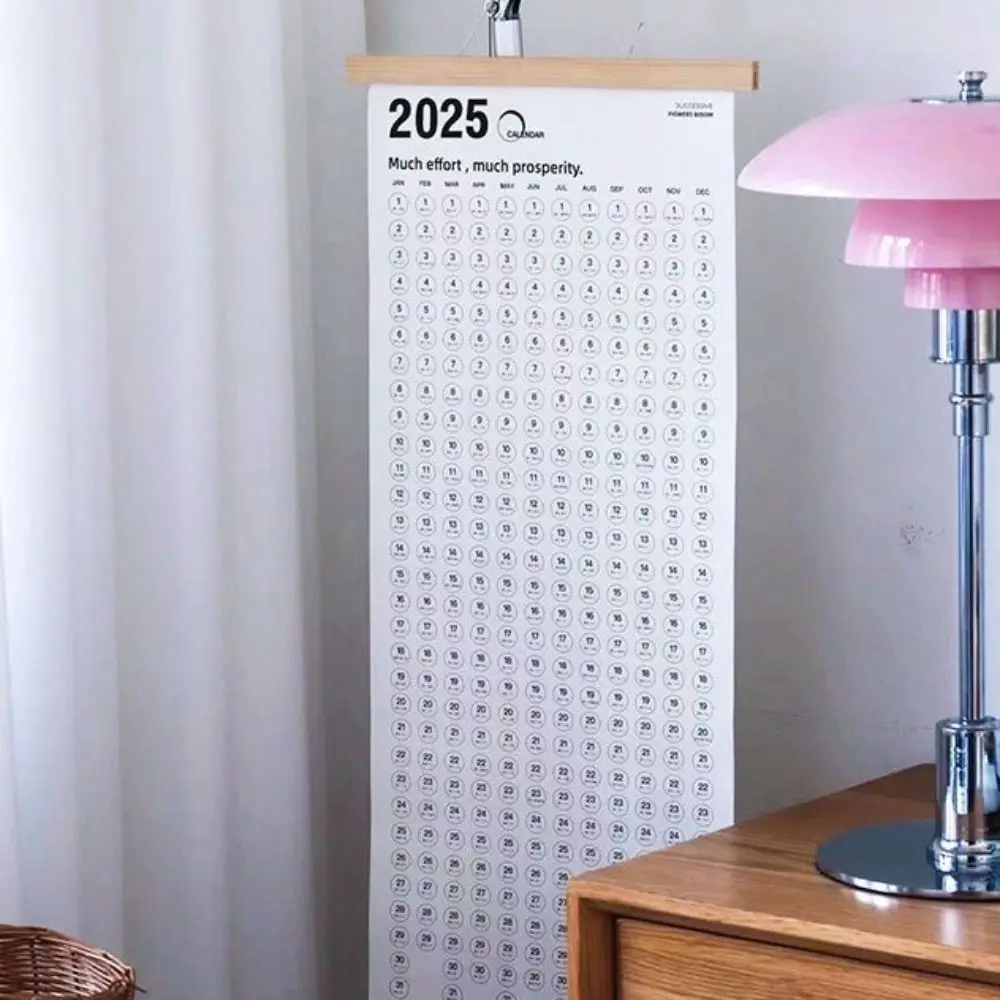 나무 프레임 벽걸이 달력 편리한 직사각형 2025 벽걸이 달력 종이 걸이형 자기 훈련 일정 플래너
