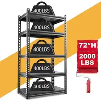 5 Tier Garage Shelving Heavy Duty Steel Shelving Unit 2000LB Capacity Adjustable Metal Storage Rack 36"W X 16"D X 72"H 1