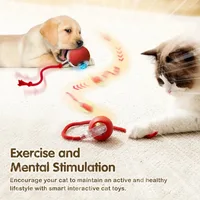 LEMEENQ Cat Interactive Ball Toy Auto Rolling Ball with Tail Rechargeable Smart Pet Interactive Toy Intelligent Mouse for Cat 5
