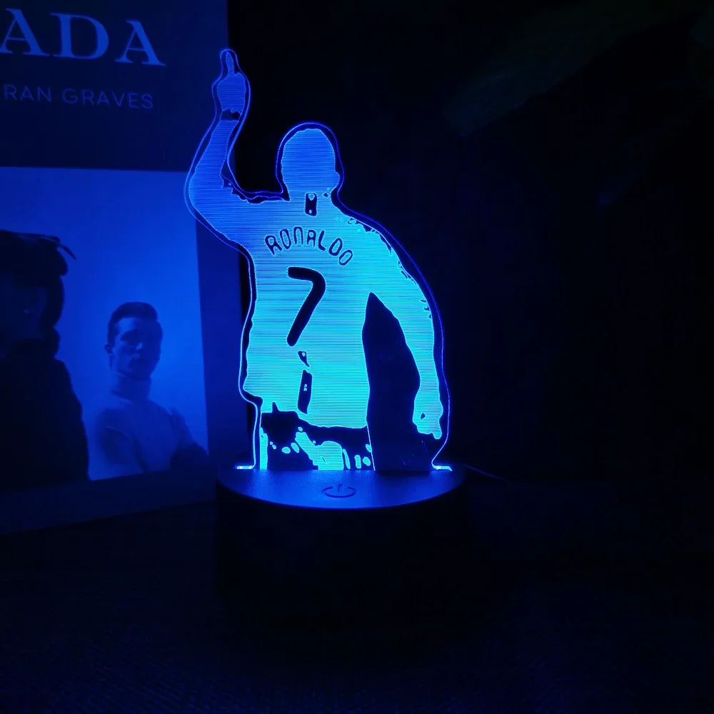 Description Picture 6 of itemFootballer 3D acrylic night light can change 16 colours to decorate the room is a great  gift for sports fans boys and girls