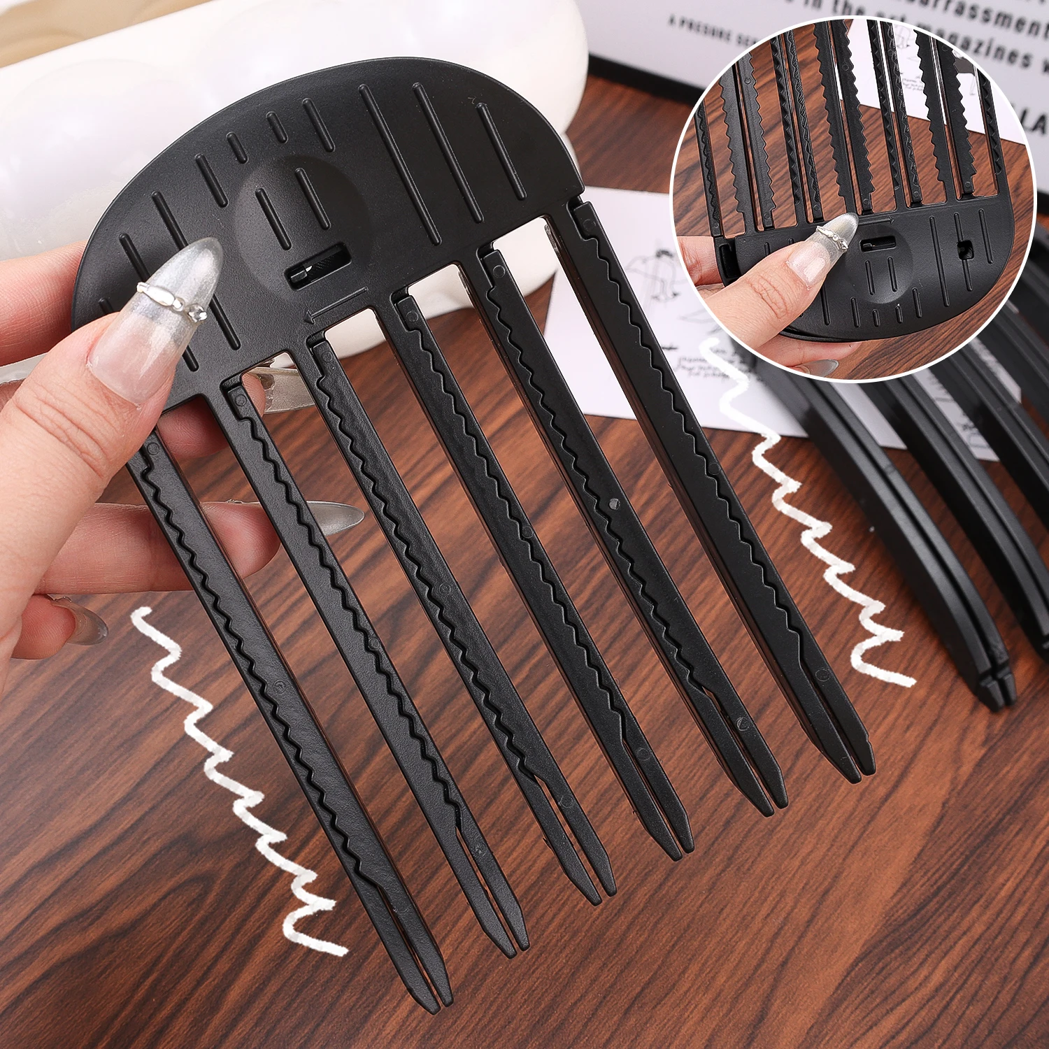 Women Fluffy Hair Roots Clips Comb Hairs Top Styling Curling Barrel Portable Korean Lazy Hairs Clip Volume Wind Sculpting Comb