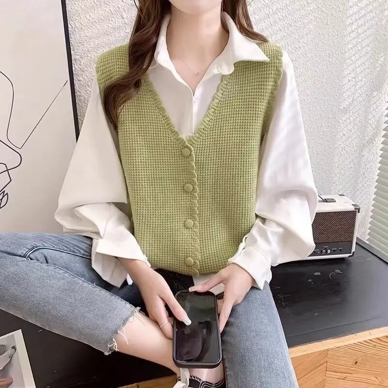 

Женский однобортный Кардиган с V-образным вырезом, без рукавов