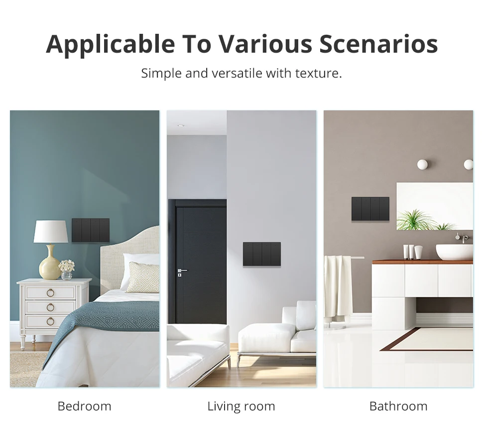 US AU Zigbee Wall Light Switch No Neutral With Neutral Works with Tuya Smartthin