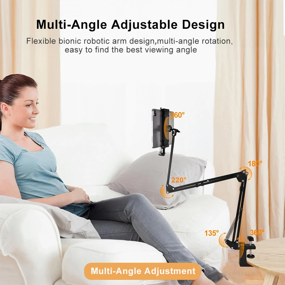 Phone Holder Lazy Bedside Mobile Phone Stand 360° Rotating Folding Cantilever Bracket for Apple Samsung iPad Tablet Holder