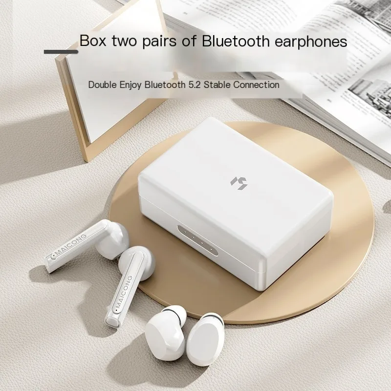 

New MCHOSE Bluetooth Earphones 5.2 Dual Headsets Wireless Two Pair Couple Earphones Headphones Design For Phone Android IOS