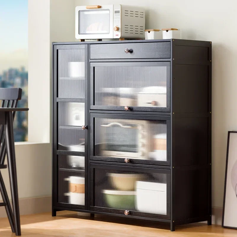Modern Sideboard Kitchen et Side Table Coffee Bar Wooden Cabinet Display Glass Shelf Wooden Cuisine Mobile Cucina Furniture