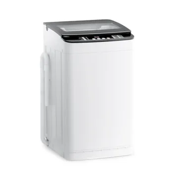 Portable washing machine for apartment RV dorm home use, ABS plastic body, white color, 28 lbs capacity with LED display, 10 wa 1