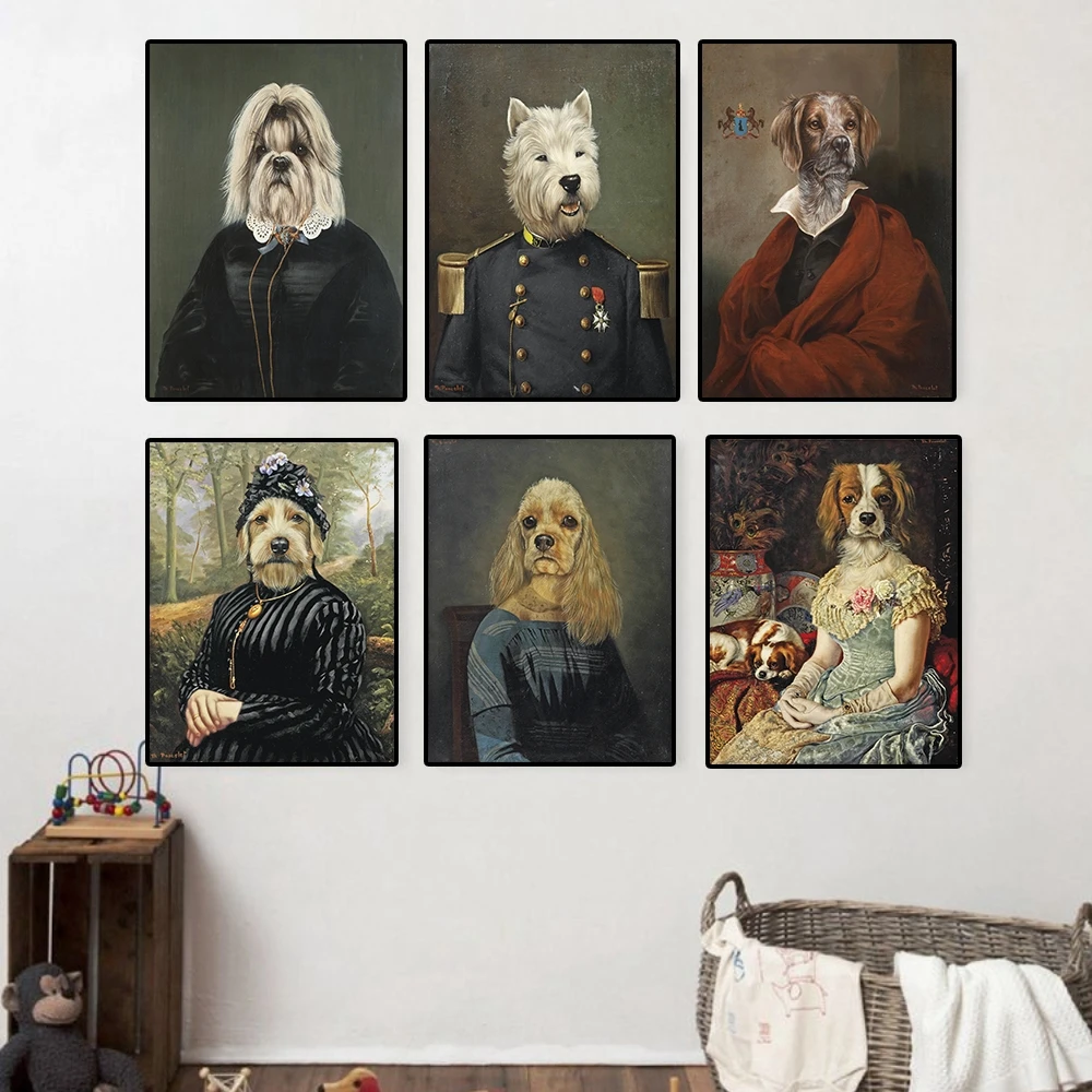 

Винтажное стильное украшение для дома, фотография с рисунком кардинала, собаки, Скандинавская Настенная картина для спальни