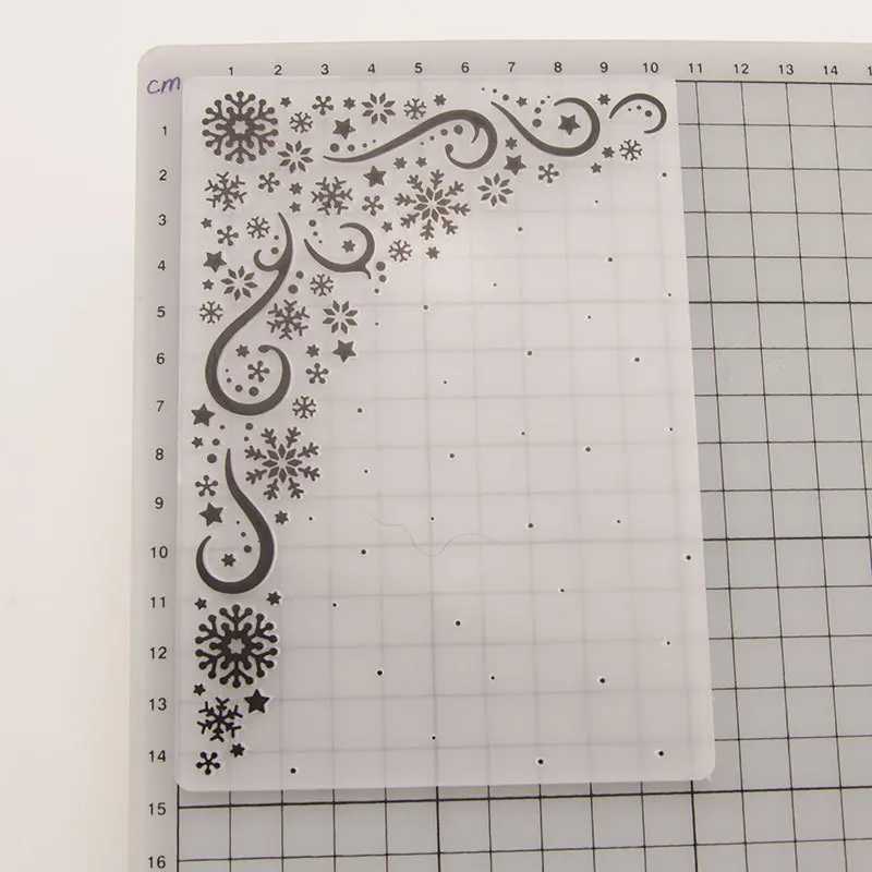 Christmas Snowflake Cornor Lace Plastic Embossing Folders DIY Craft Folders Template Stencils for Photo Album Decor EM156 plastic embossing folder embossing folder