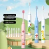 5-speed Sonic Electric Toothbrush Cartoon for Kids Teeth Whitening Children's Tooth Brushes Rechargeable with Replace Heads IPX7 1