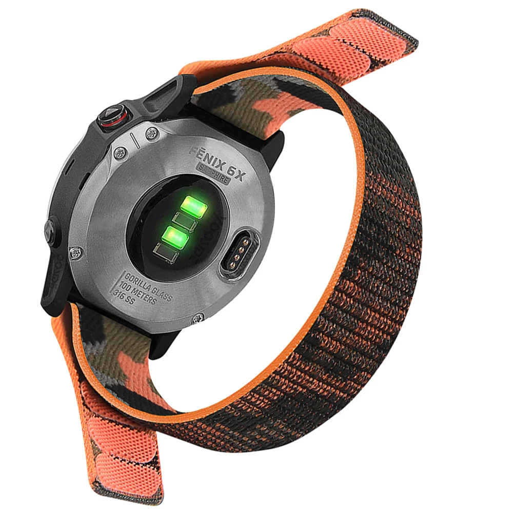 Nylon Hook and Loop Strap - Durable and Adjustable Watchband Bracelet, 22mm/26mm