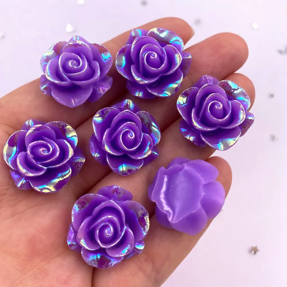 20mm AB 수지 로즈 Flatback 꽃 라인 석 보석 20Pcs 스크랩북 웨딩 장식품 아플리케 공예 DIY SL691