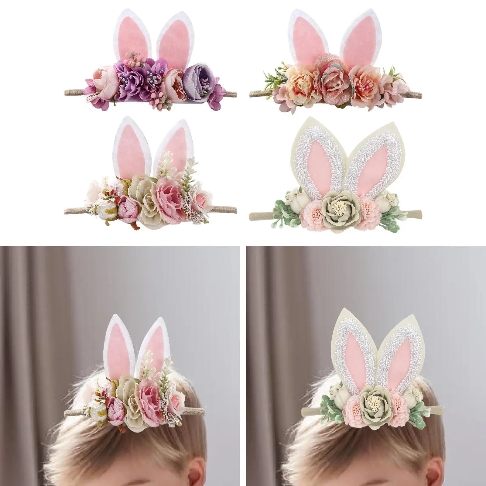 Animal Ears Headband Festival Cute Decor Kids Elastic Headband Girls Headwear Hair Styling Accessories for 0-4 Years Girls Kids