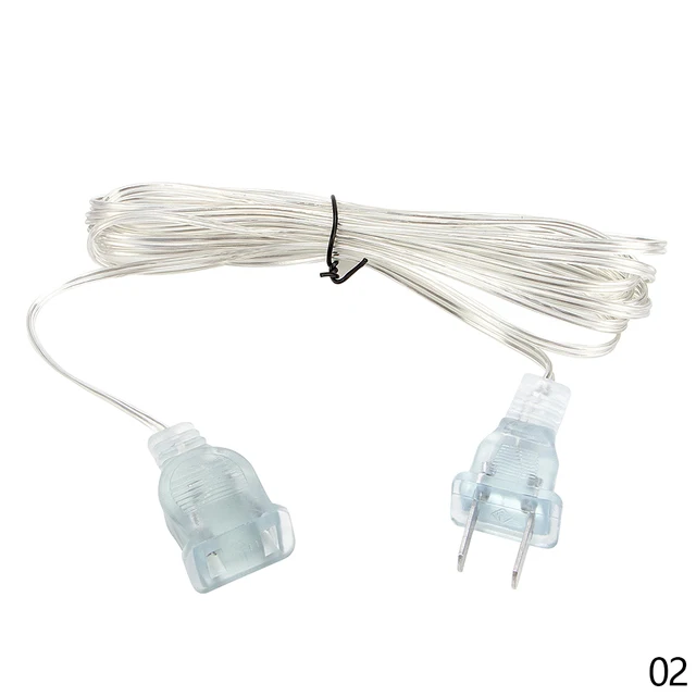 3M 110V 220V EU US Plug Standard Power Extension Cord Transparent