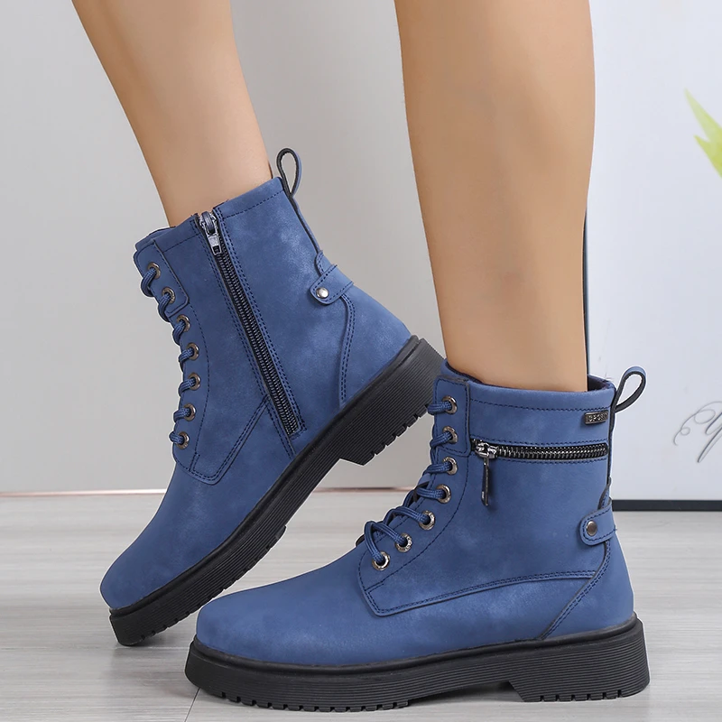 

Женские повседневные туфли в стиле ретро, высокие, Нескользящие, однотонная Уличная обувь на толстой подошве, Рабочая обувь, зима