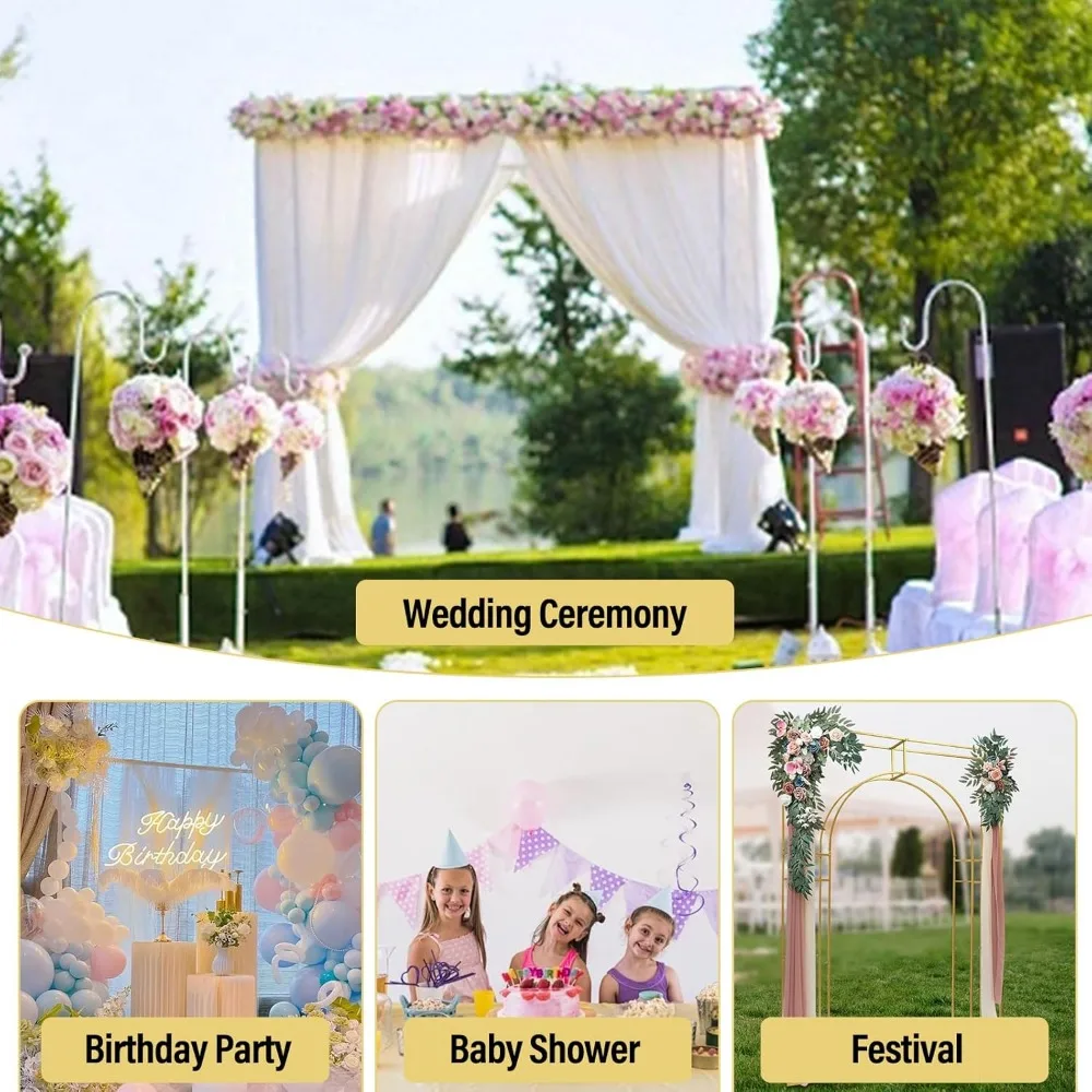Wedding Arch Backdrop Stand, Wedding Arches for Ceremony Square Metal Balloon Arch Stand Garden Arbor Frame for Birthday