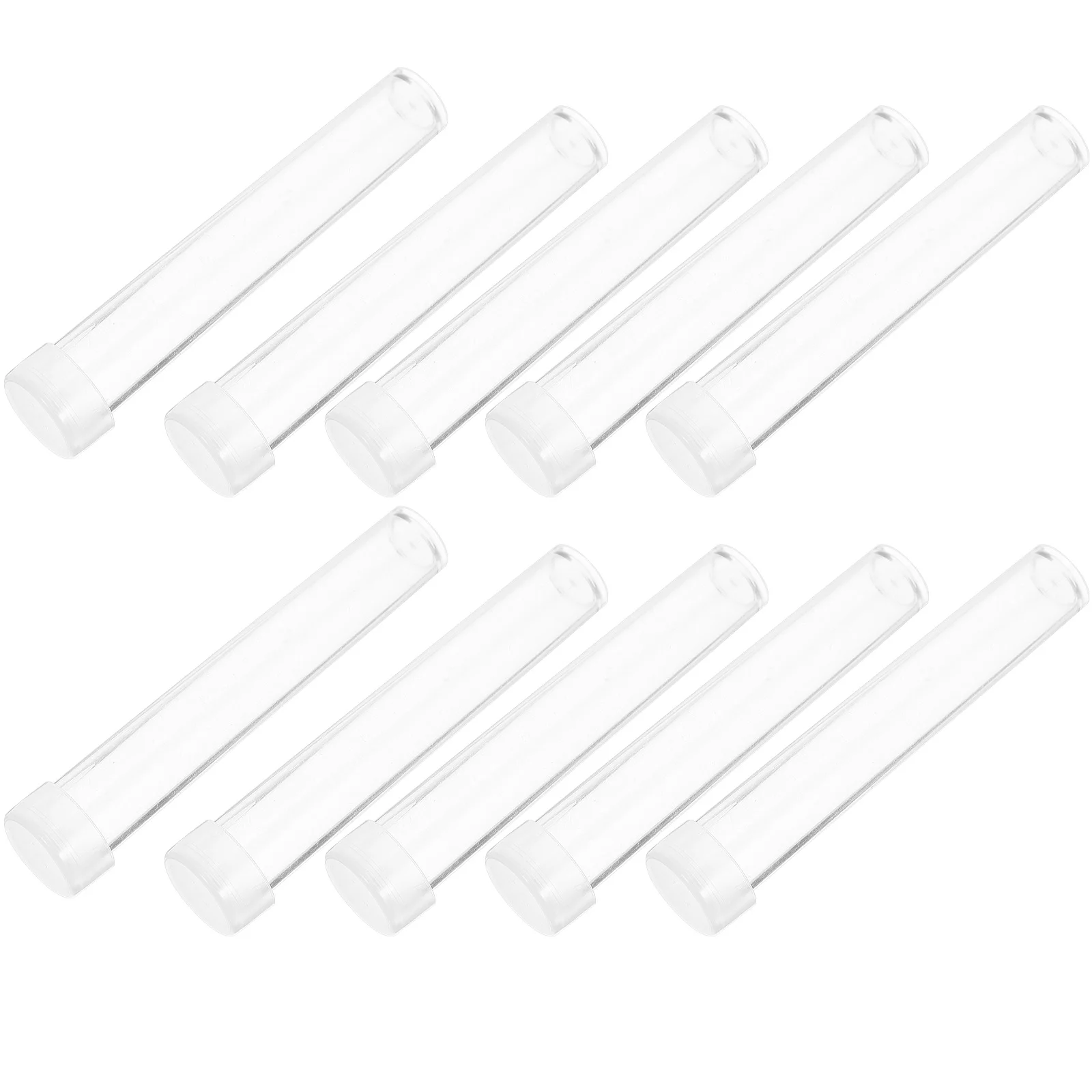 

25 Pcs Test Tube Storage Clear Tubes with Caps for Laboratory Cover Lid Transparent Plastic