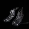 Handmade Genuine Leather Ankle Boots Women's Shoes Design Metal Punk Zipper Decoration Square Toe Casual Chelsea Tube Boots