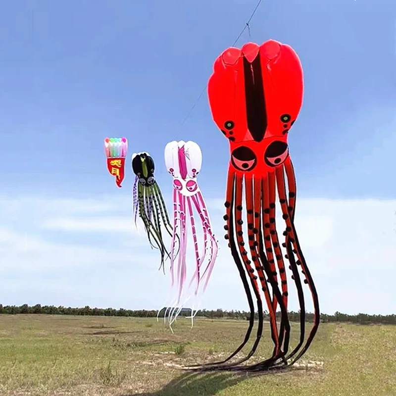 

Free Shipping 20m Octopus kites inflatable toys parachute kite flying adult wooden kite reel giant large kites Flying snake koi