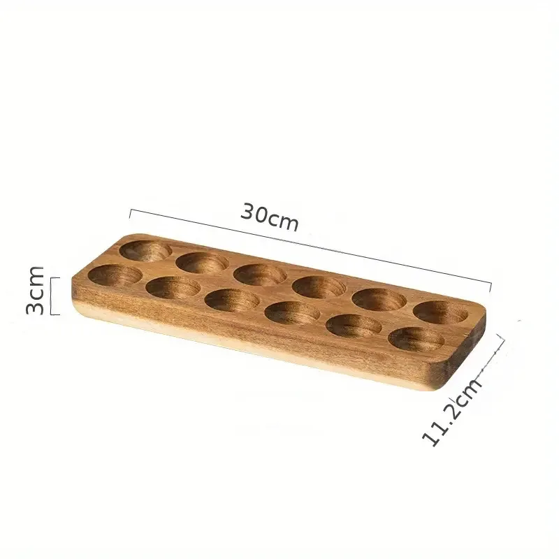 Wooden Egg Holder Shockproof Egg Grid Solid Wood Japanese Style Egg Tray Household Kitchen Tidying Egg Storage Box 6