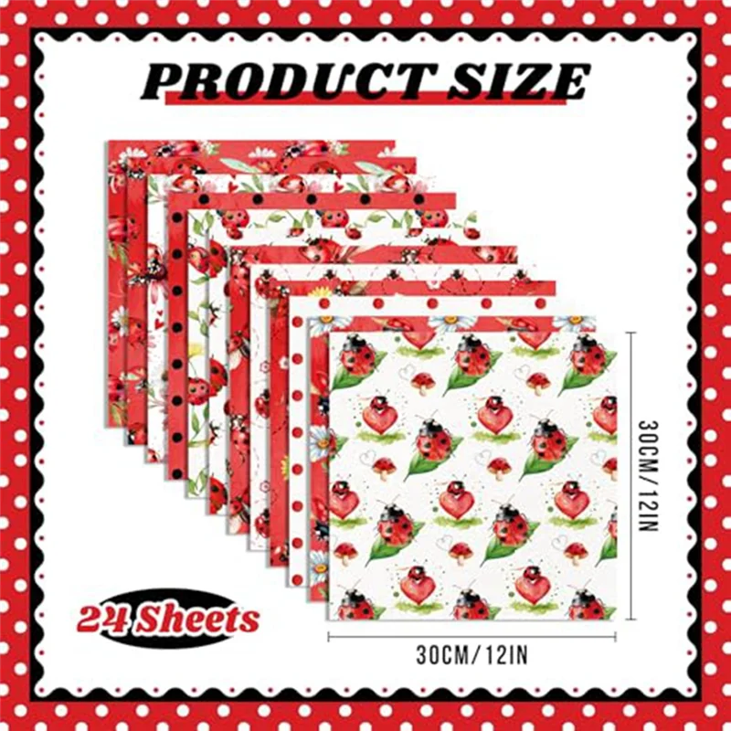 LA-24 시트 스크랩북 종이 12인치 X 12인치 양면 활 패턴 종이 장식 데쿠파주 카드지