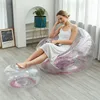 1set Inflatable transparent film sofa combination, sequin home pvc convenient seat home sofa combination folding casual portable