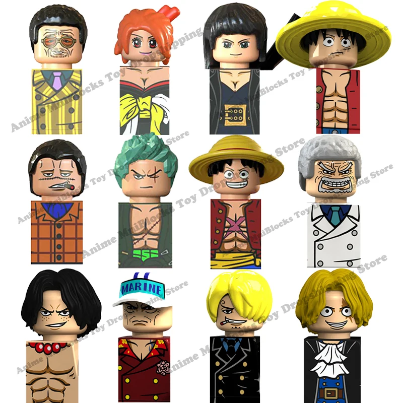 XP036 KT1008 KT1013 Anime One Piece Buliding Blocks Bricks Mini Action Figures Heads series Educational Kids Toys Birthday Gifts