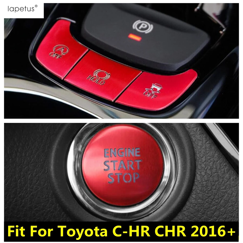 

Engine Start Stop Keyless System Gear Shift Button Sequins Cover Trim For Toyota C-HR CHR 2016 - 2022 Metal Interior Accessories