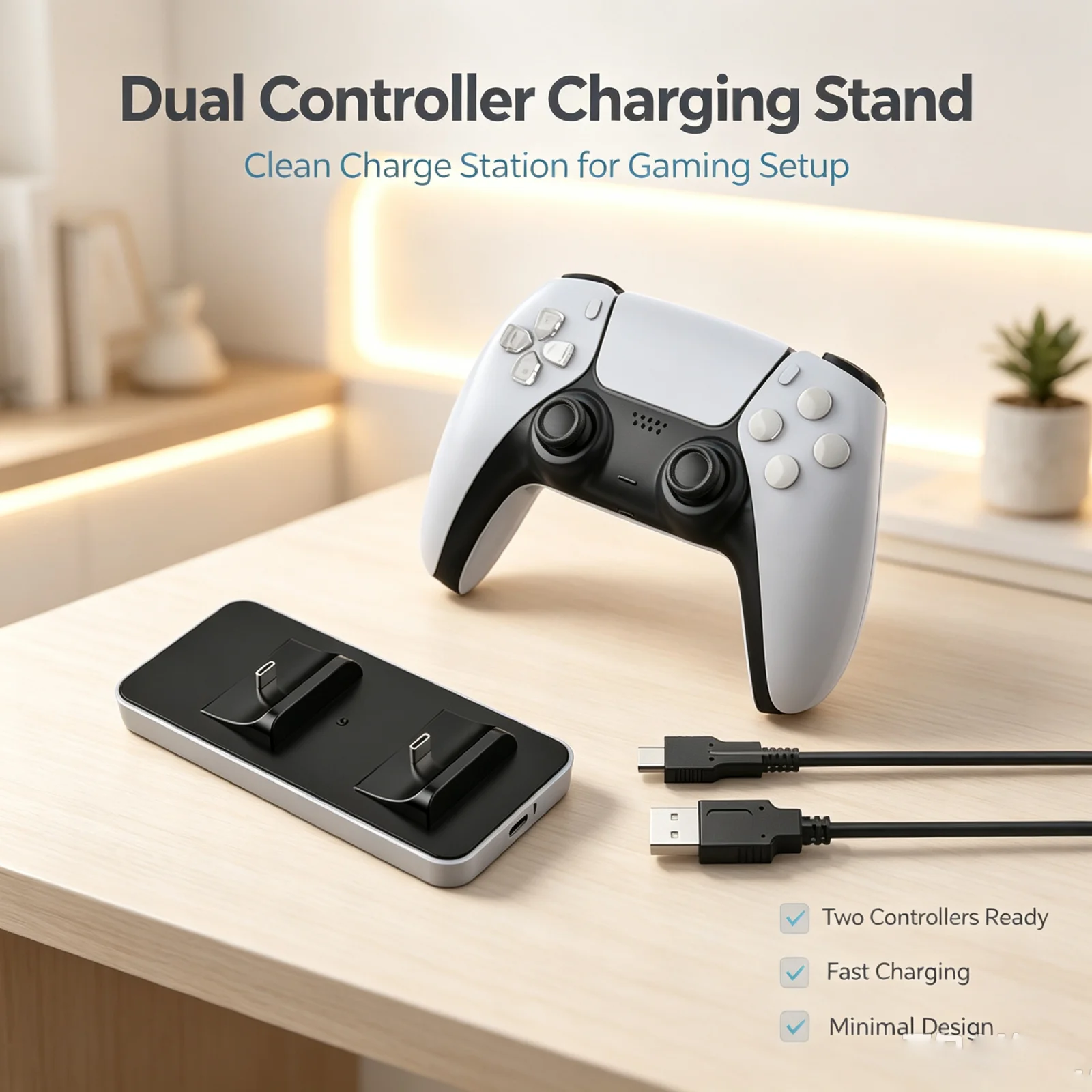 Dual Wireless Controller Charging Dock
