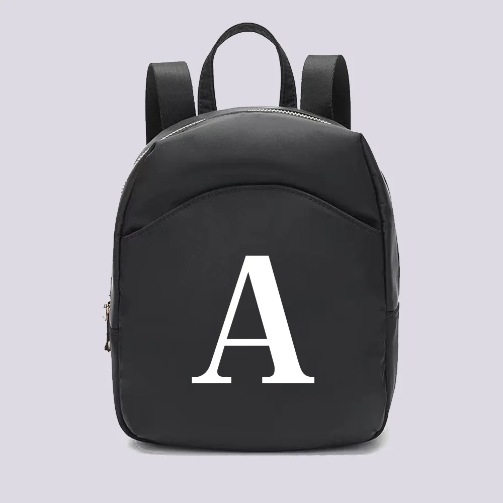2022 Fashion Women Mini Backpack Multifunction Small Backpacks Casual Simple White Printing Student Bookbags Travleing Rucksack